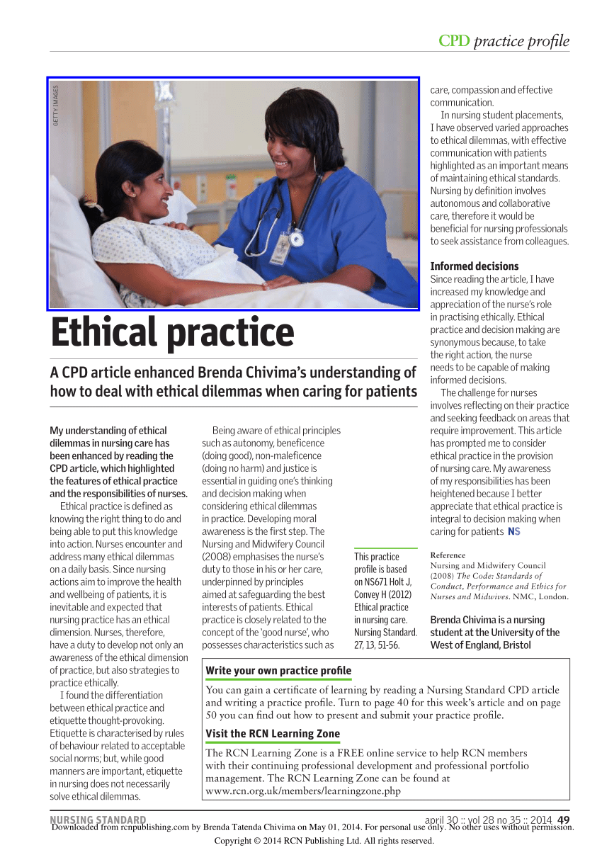 Pdf Ethical Practice