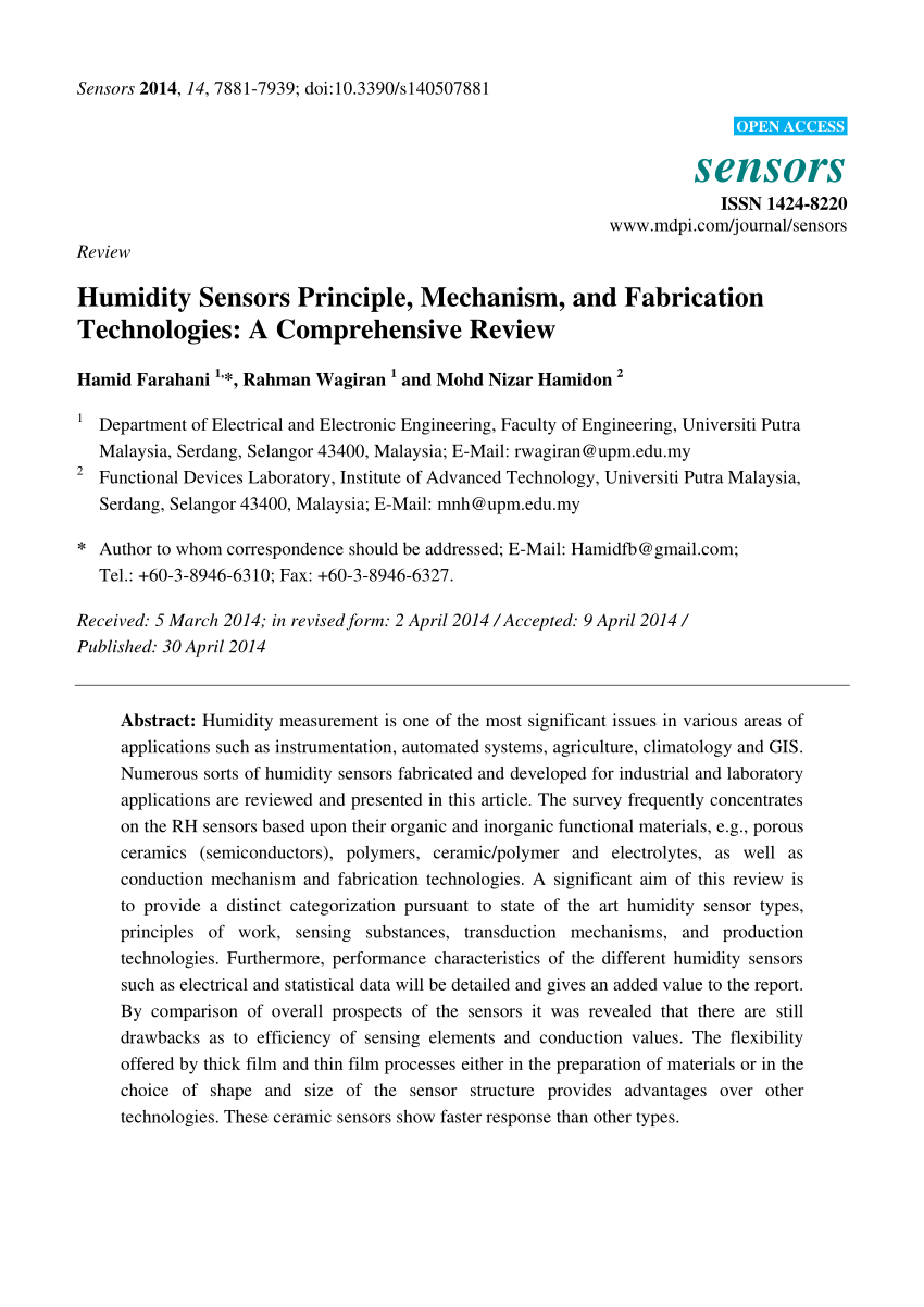 humidity sensor research paper