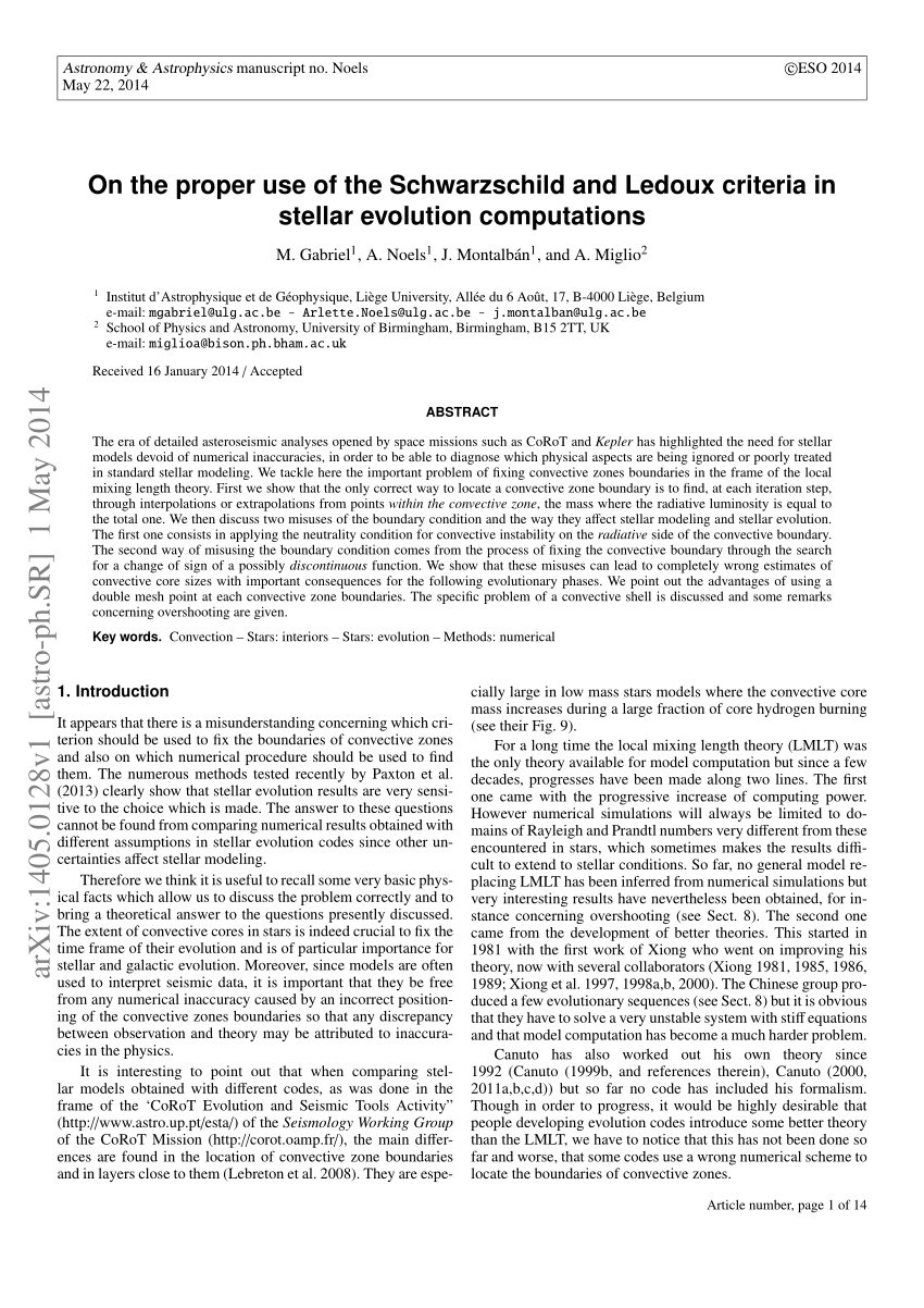 PDF) use Ledoux criteria in stellar evolution