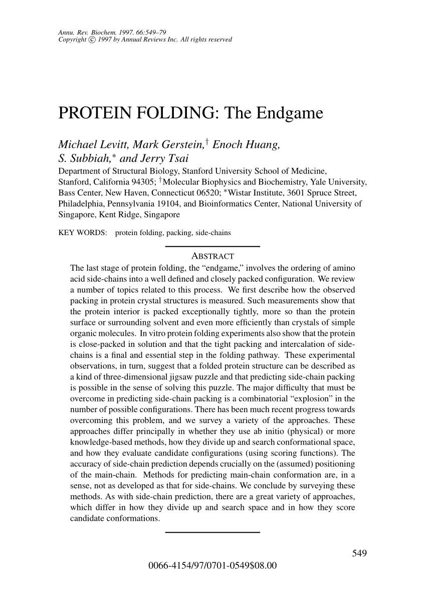 (PDF) Protein folding The endgame