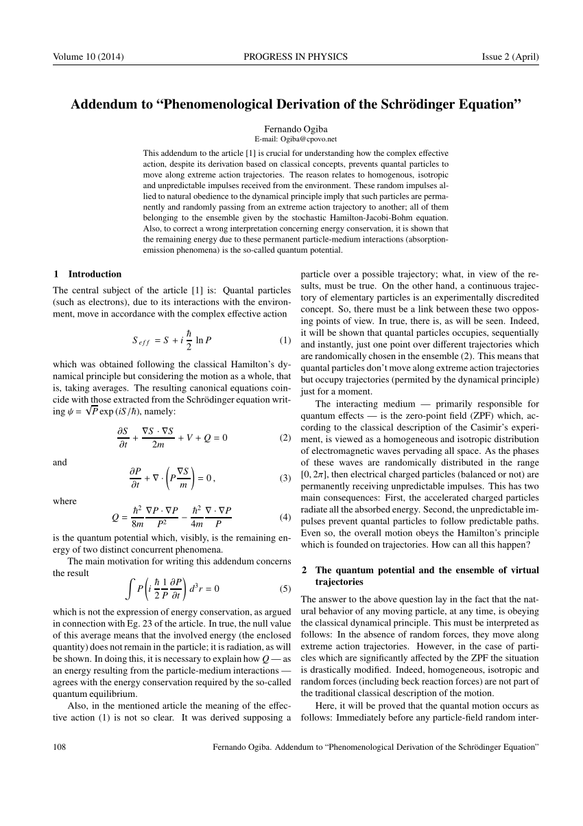 derivation of the schrodinger equations