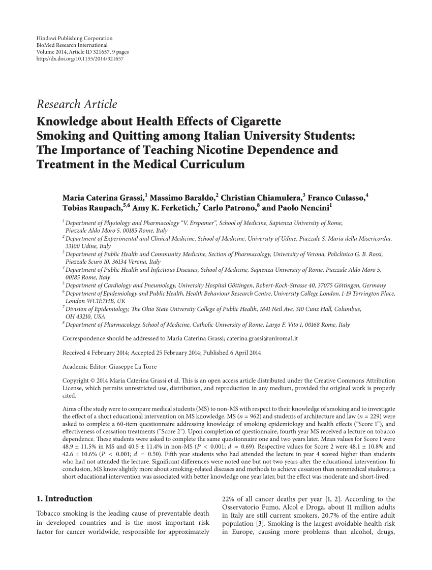 research paper on smoking