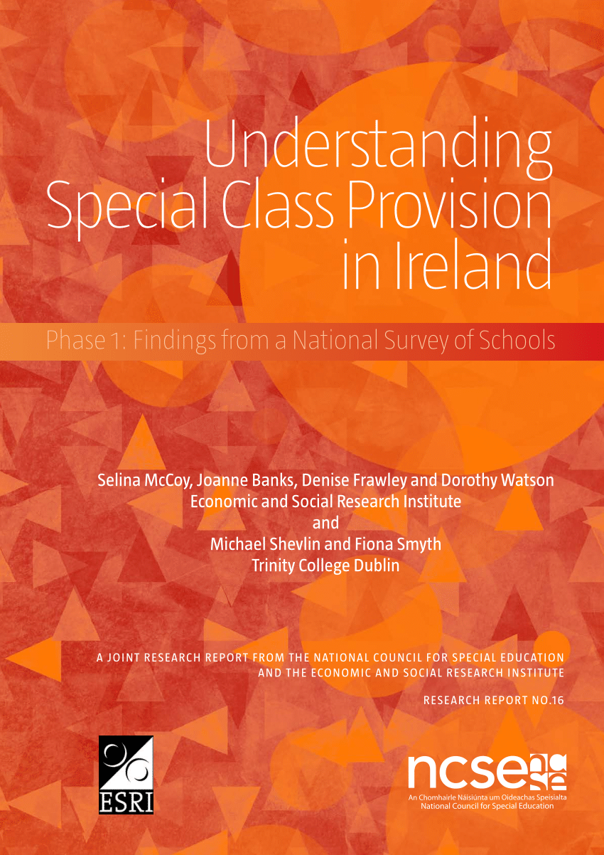 Pdf Understanding Special Class Provision In Ireland