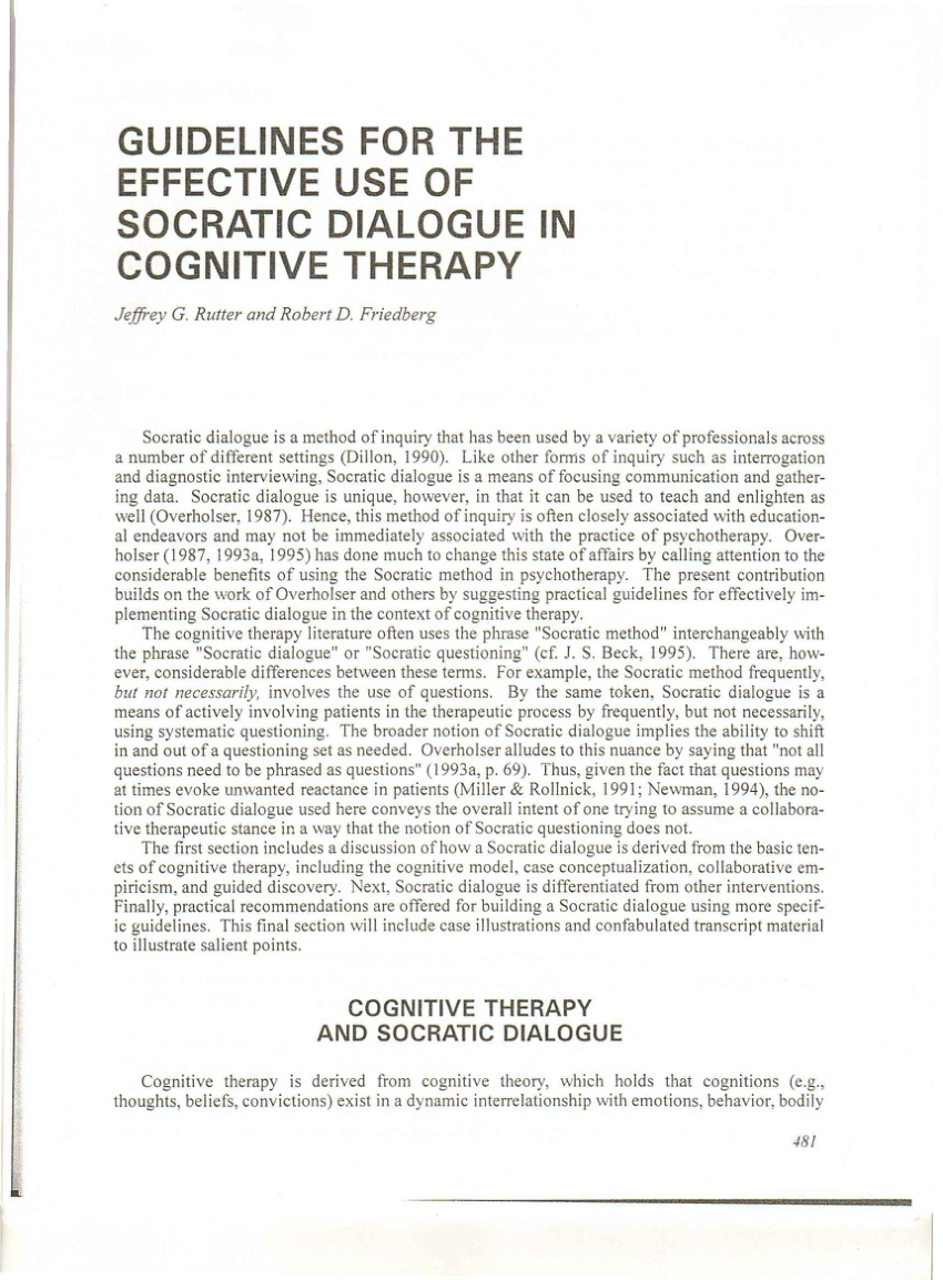 The Importance Of Socratic Dialogue