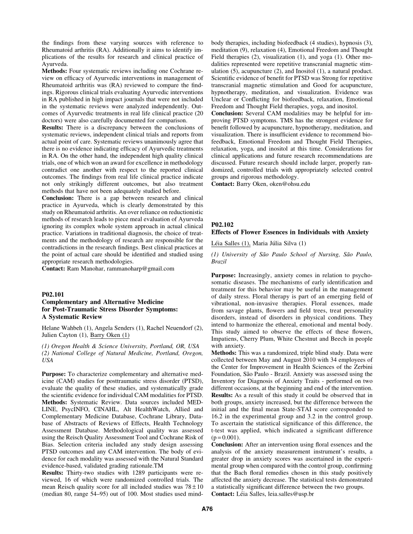 (PDF) Effects of Flower Essences in Individuals with Anxiety