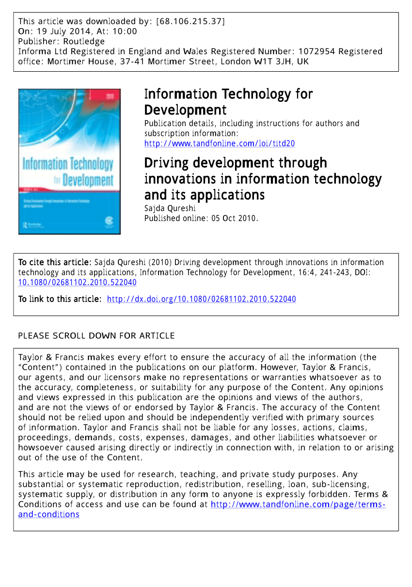 (PDF) Driving development through innovations in ...