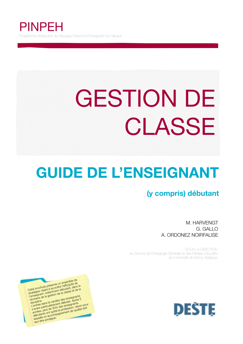 Pdf Gestion De Classe Guide De Lenseignant Y Compris Débutant