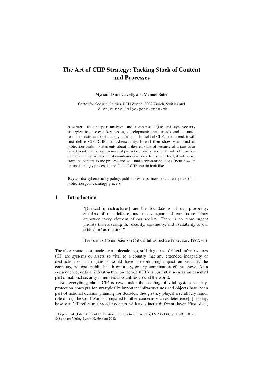 arbejdsløshed besværlige næve PDF) The Art of CIIP Strategy: Tacking Stock of Content and Processes