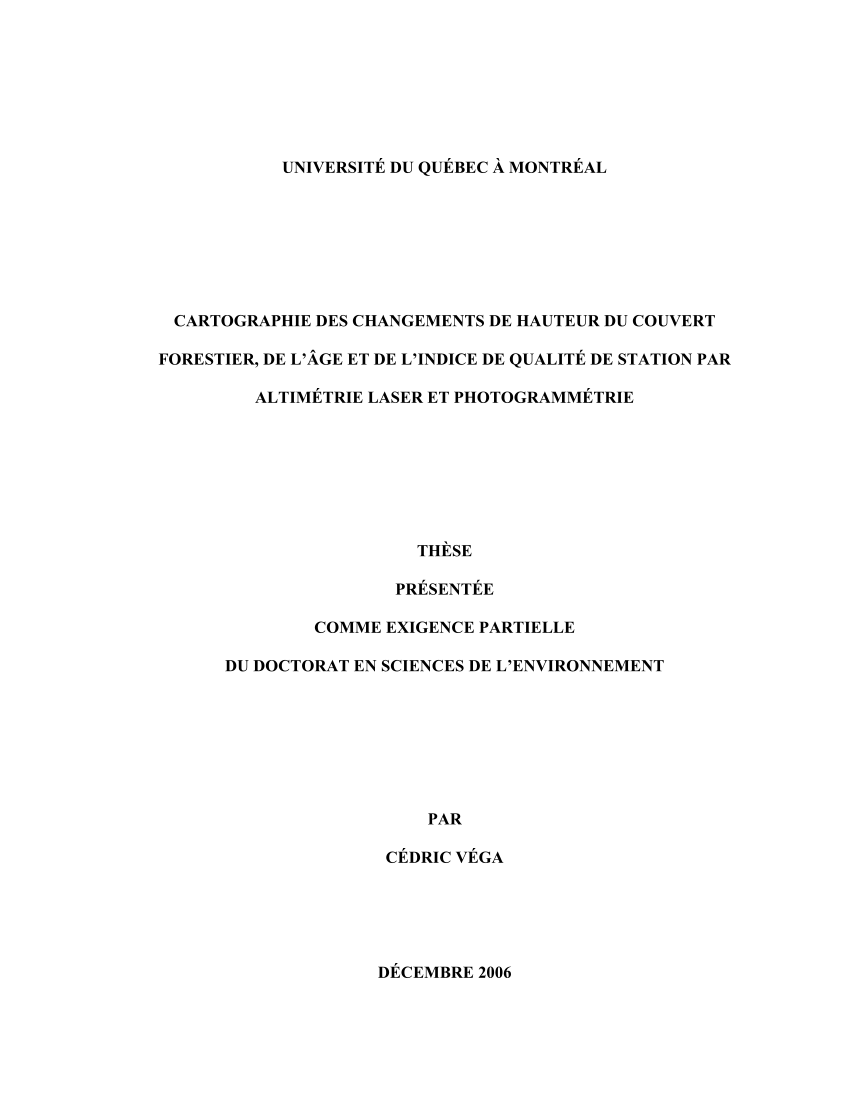PDF CARTOGRAPHIE DES CHANGEMENTS DE HAUTEUR DU COUVERT FORESTIER