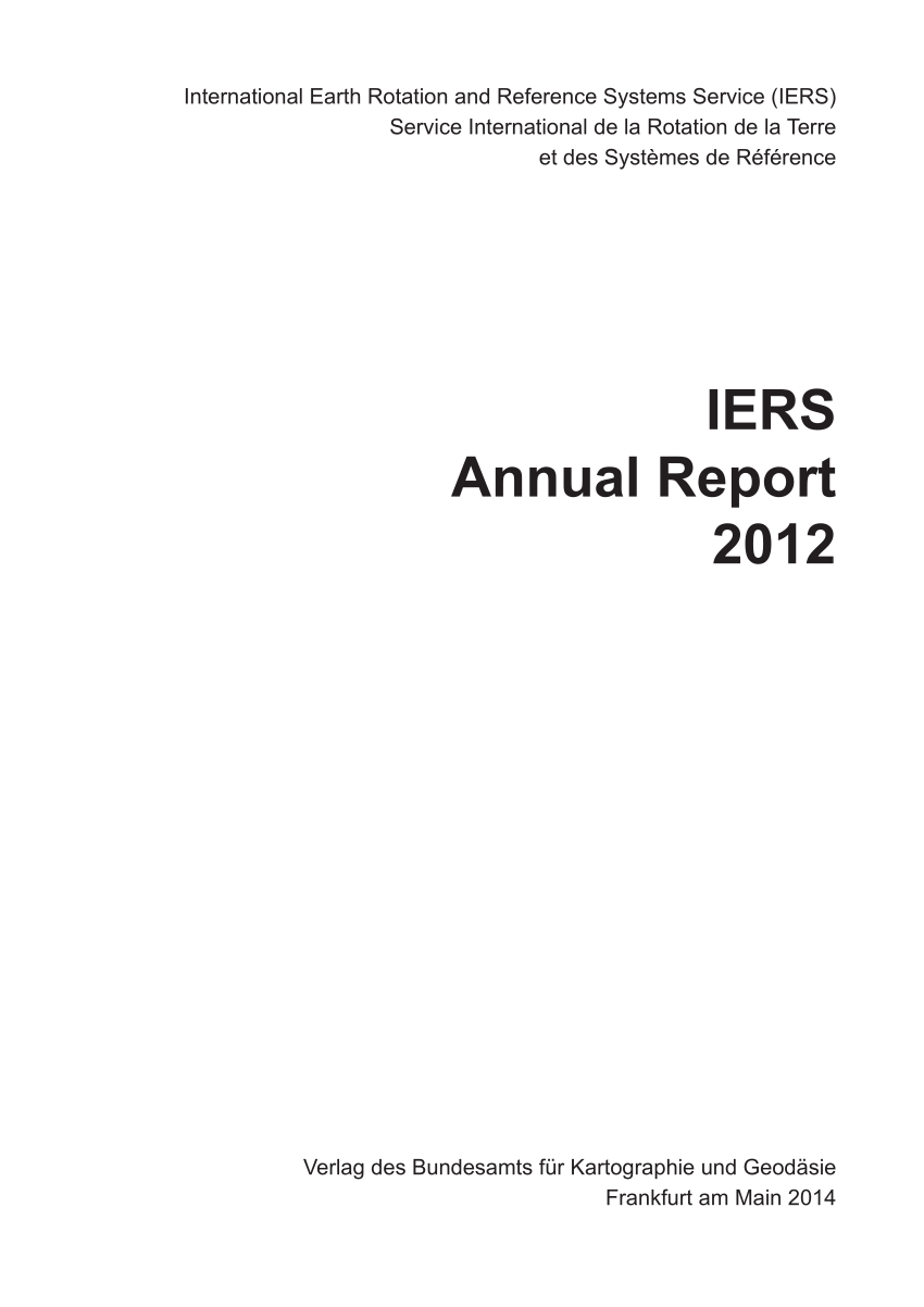 Mirakuløs halvt Modsige PDF) IERS Annual Report 2012