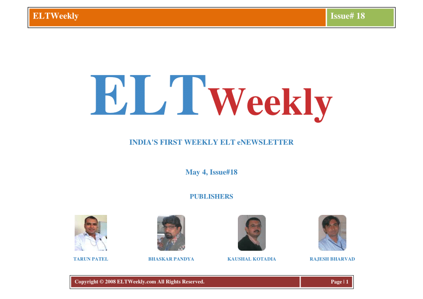 PDF) ELTWeekly INDIA'S FIRST WEEKLY ELT eNEWSLETTER May 4, Issue ...