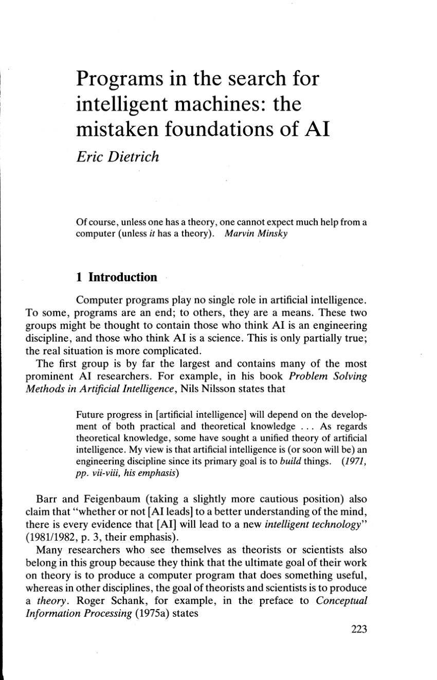 essay about intelligent machines
