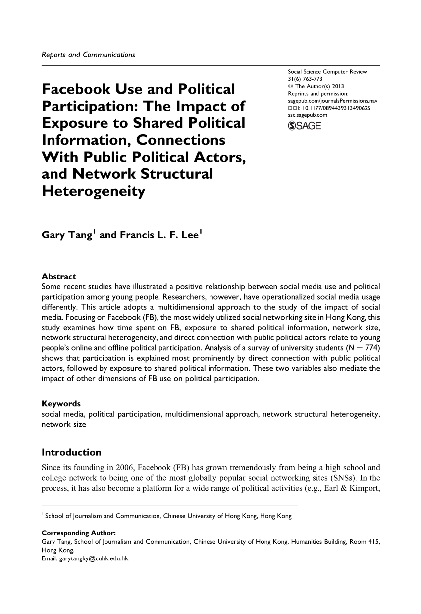 social media and politics pdf
