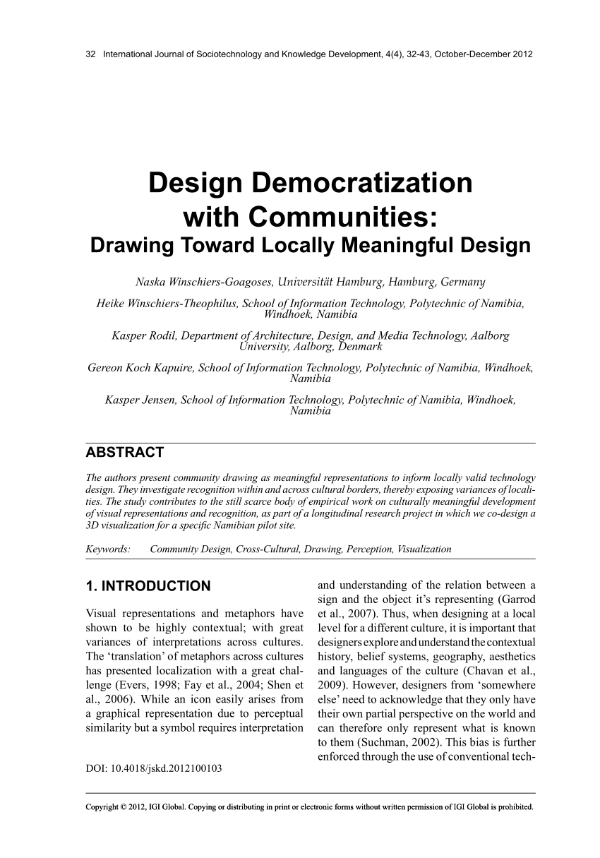 (PDF) Design Democratization with Communities Drawing Toward Locally