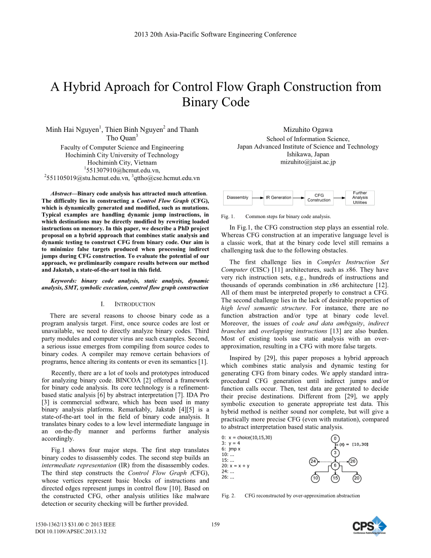 Pdf A Hybrid Approach For Control Flow Graph Construction From
