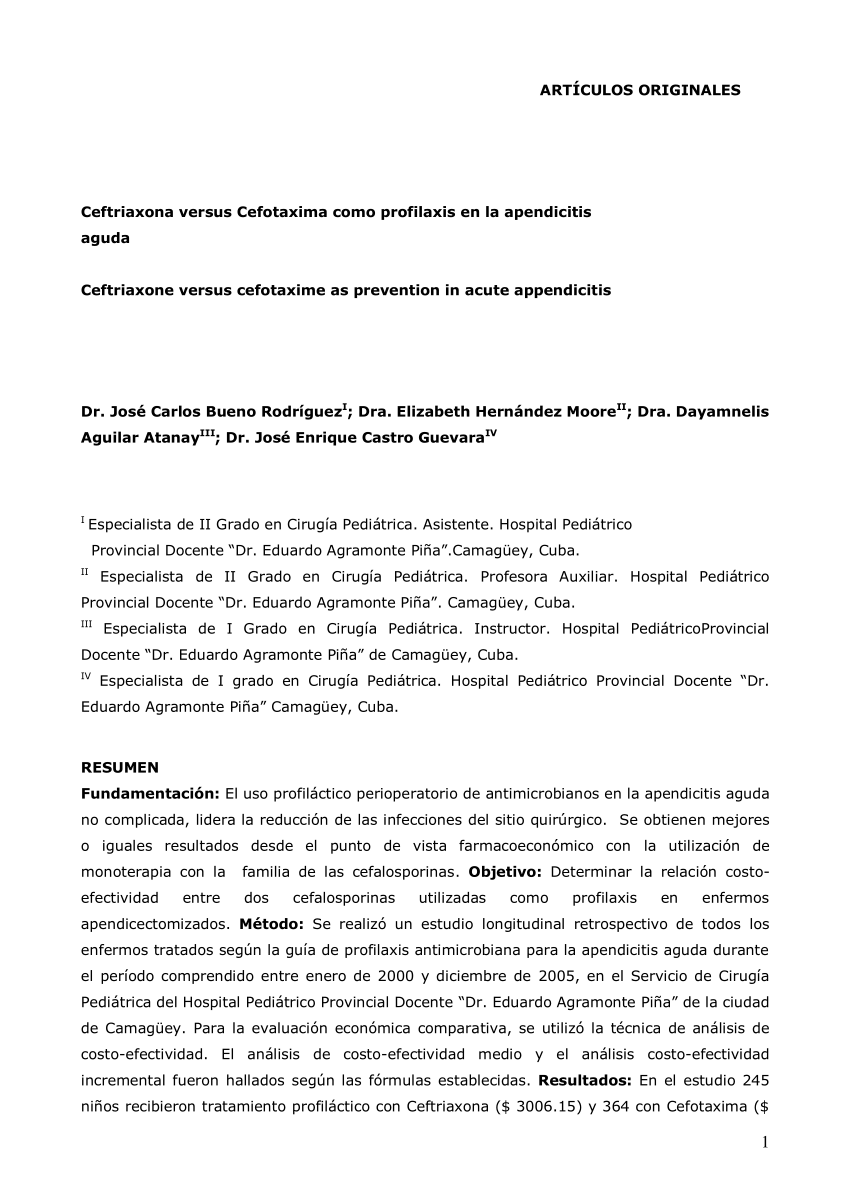 (PDF) Ceftriaxona versus Cefotaxima como profilaxis en la apendicitis aguda