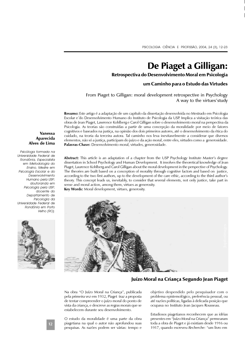 Cognição, afetividade e moralidade - Estudos segundo o referencial teórico  de Jean Piaget