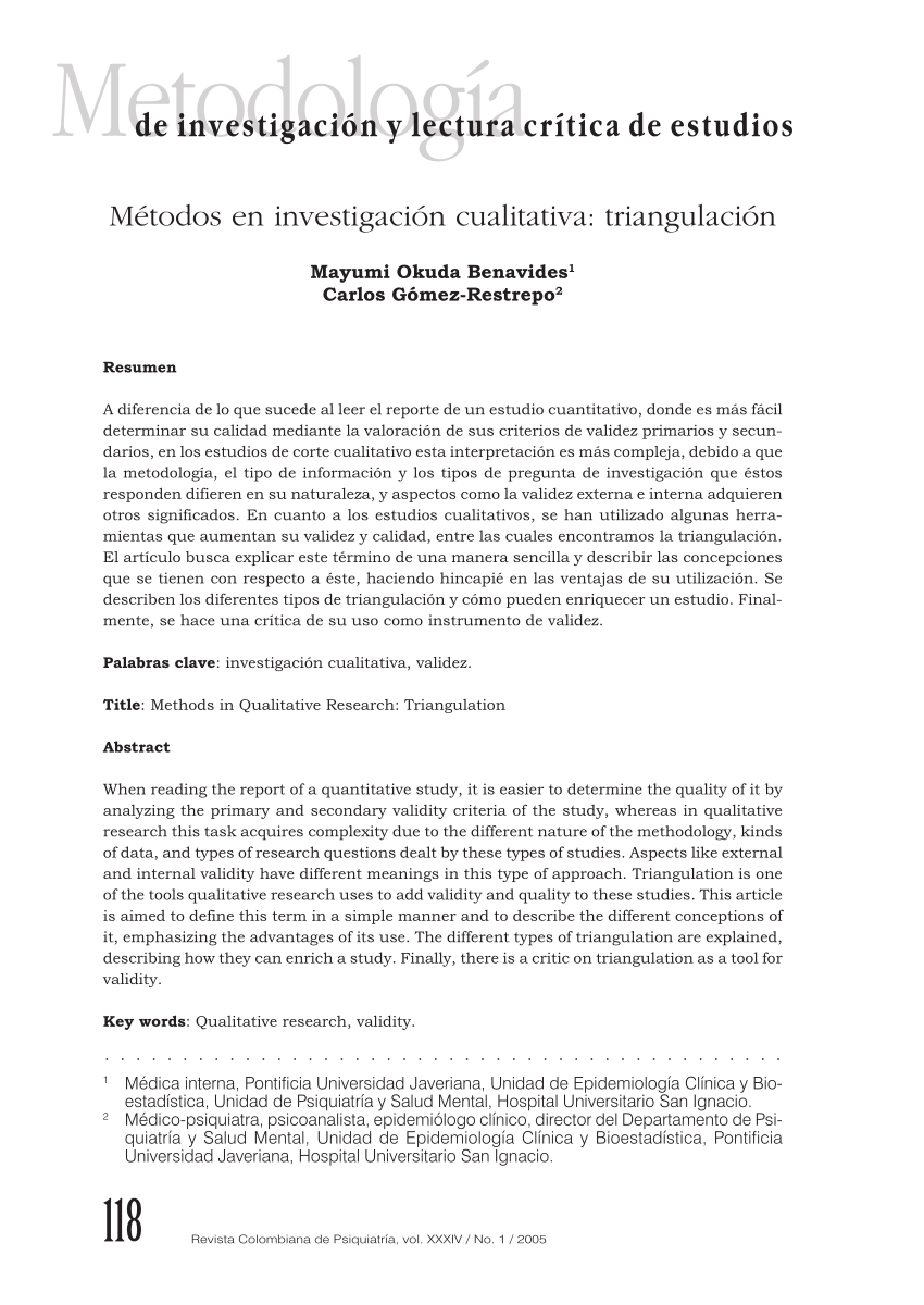 (PDF) Methods in Qualitative Research: Triangulation
