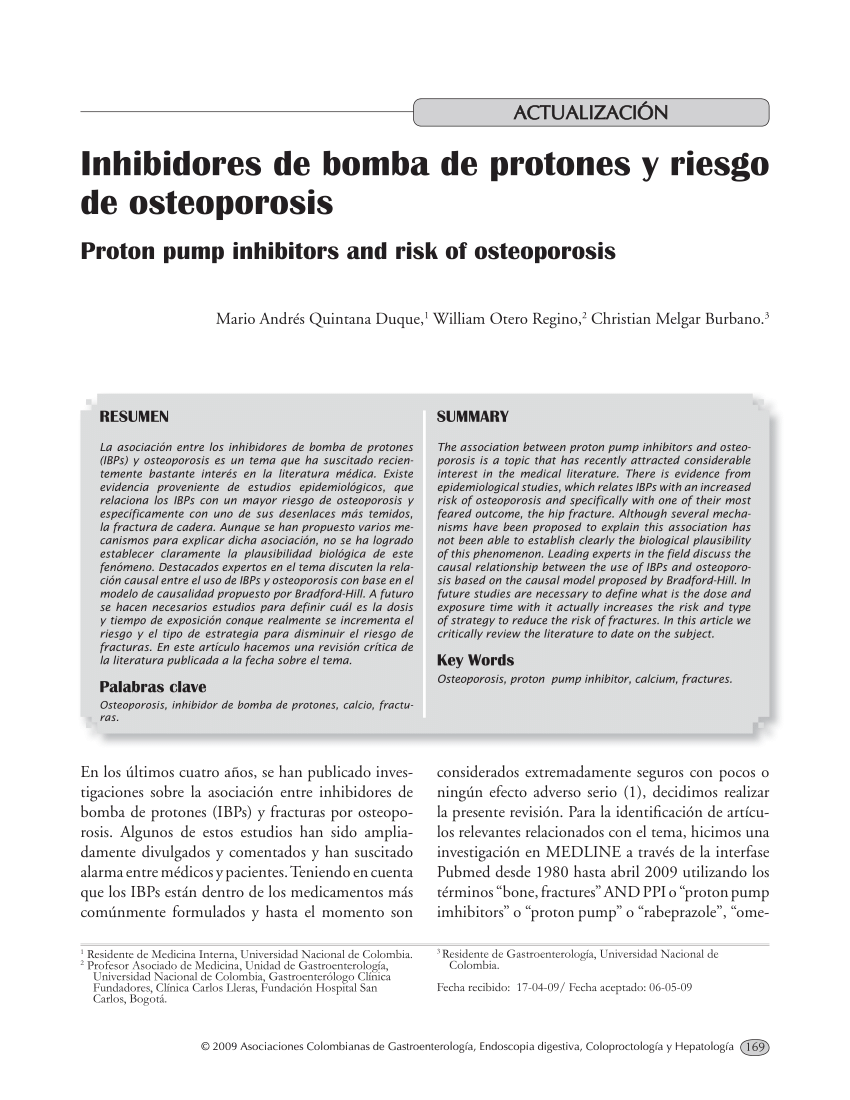 (PDF) Proton pump inhibitors and risk of osteoporosis