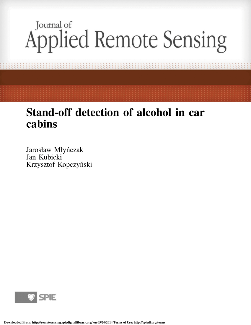 PDF) Stand-off detection of alcohol in car cabins