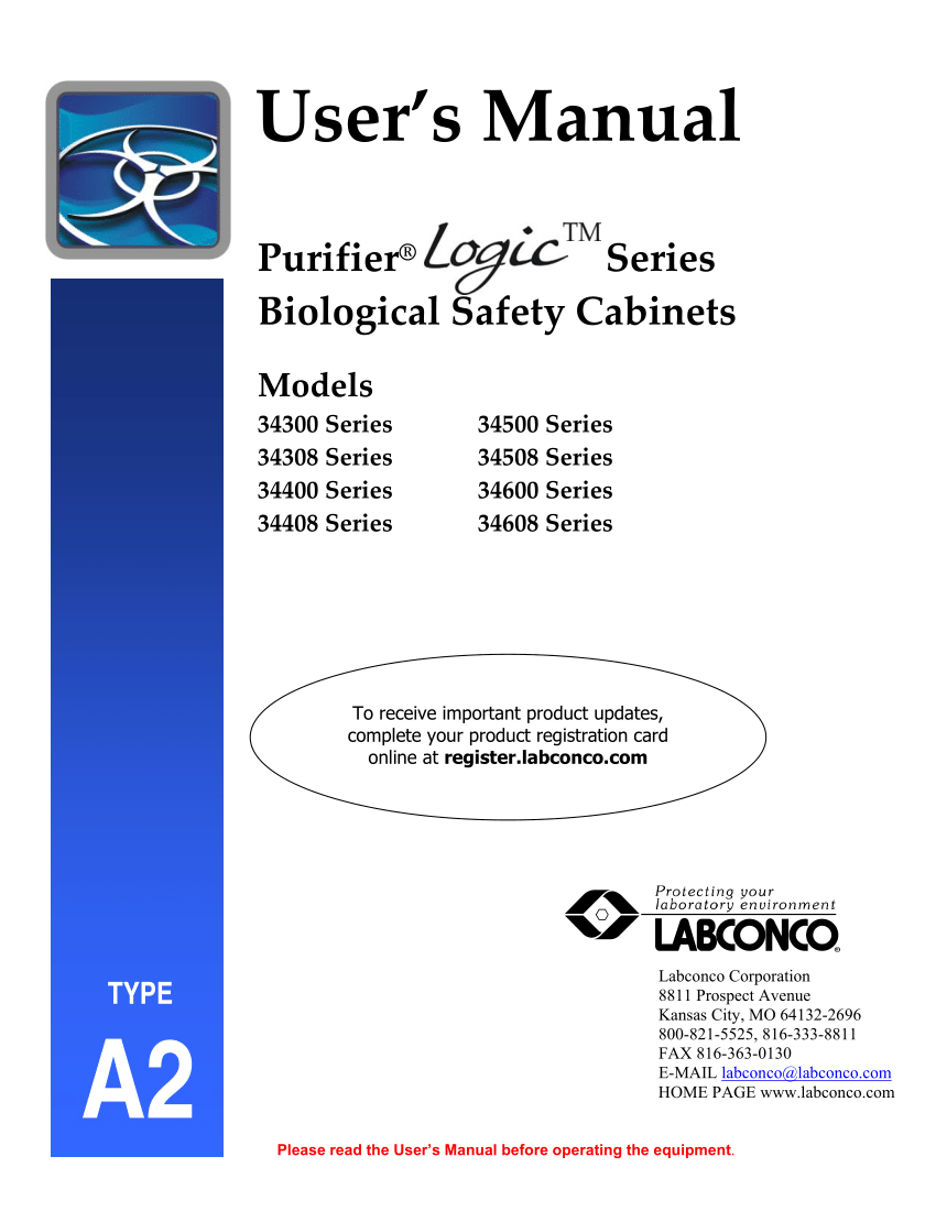 Pdf User Manual Of Labconco Biosafety Cabinets