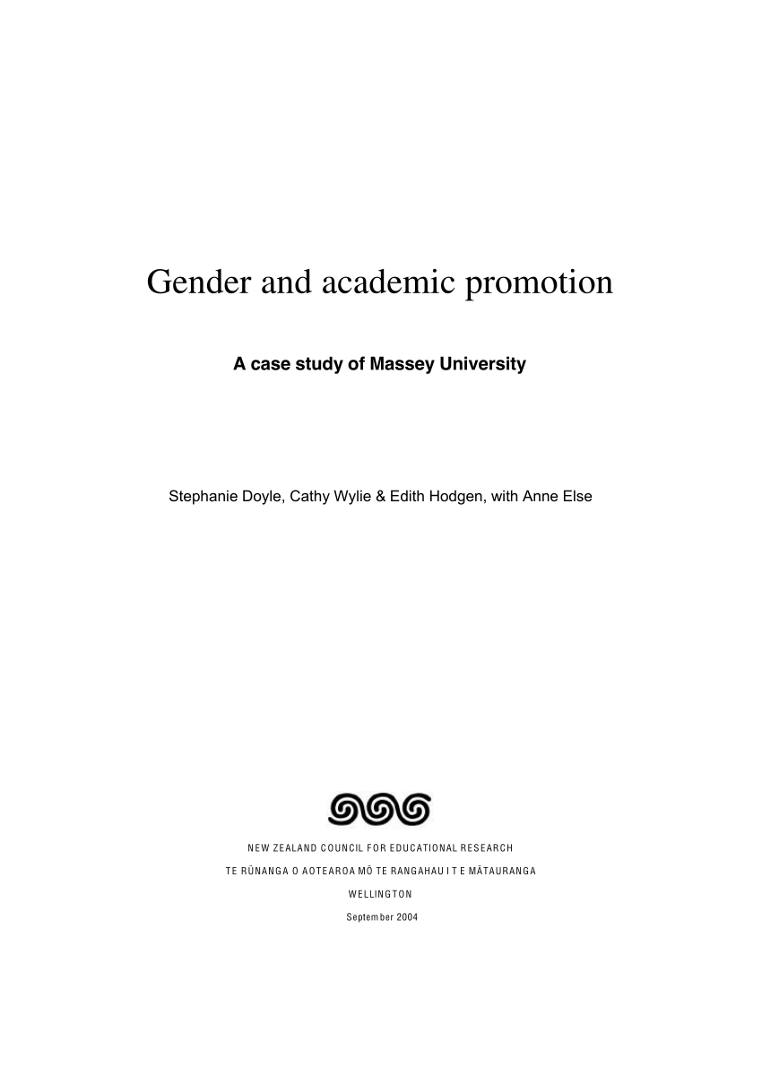 PDF) Gender And Academic Promotion: A Case Study Of Massey 