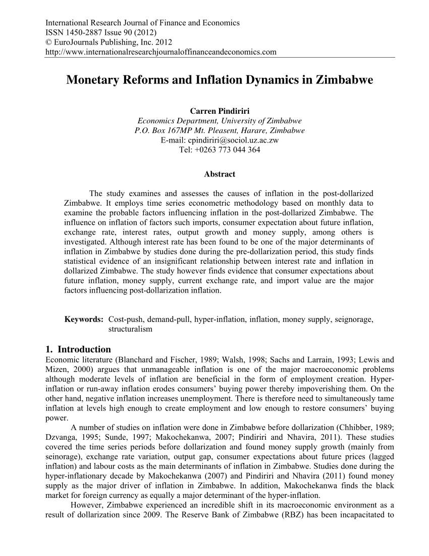 zimbabwe inflation case study pdf