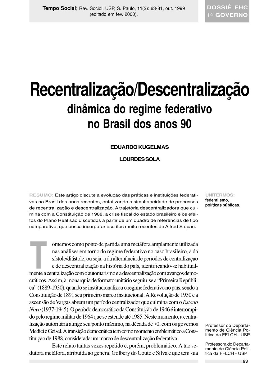 Divisão de poderes na Federação Russa: Enquadramento constitucional e  prática política