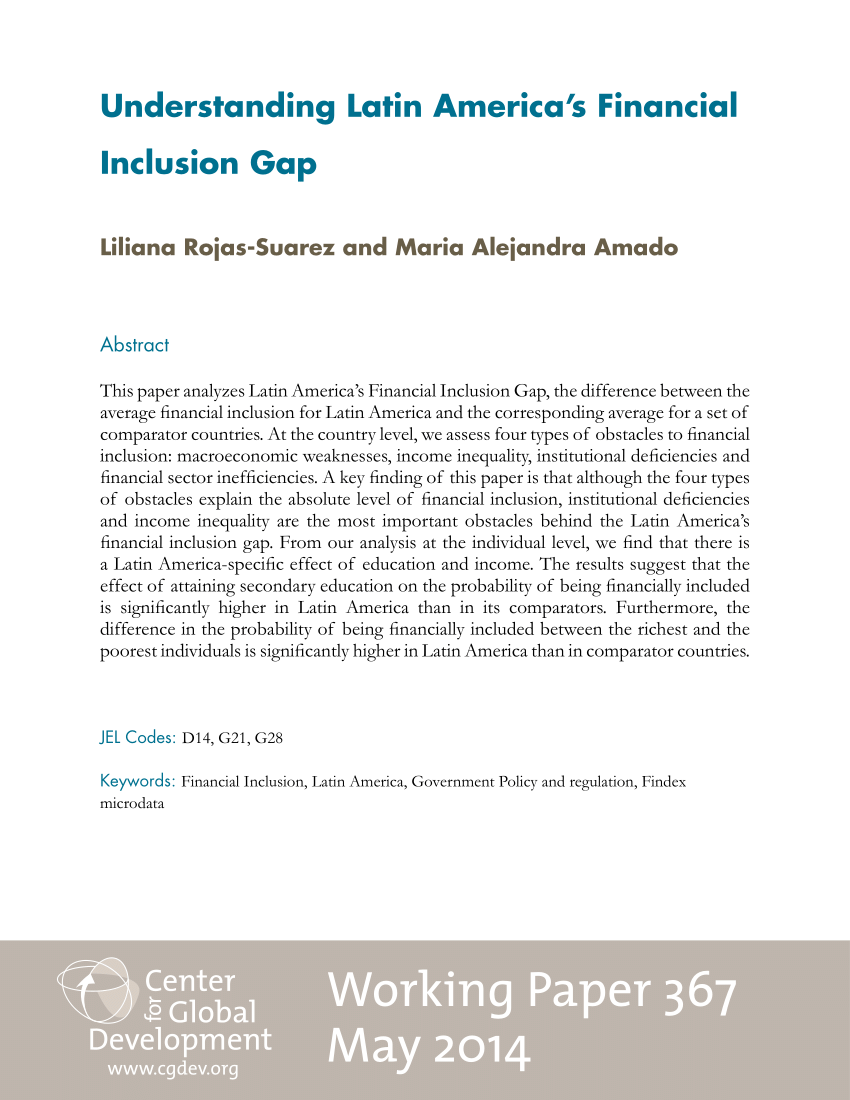 Pdf Understanding Latin America S Financial Inclusion Gap