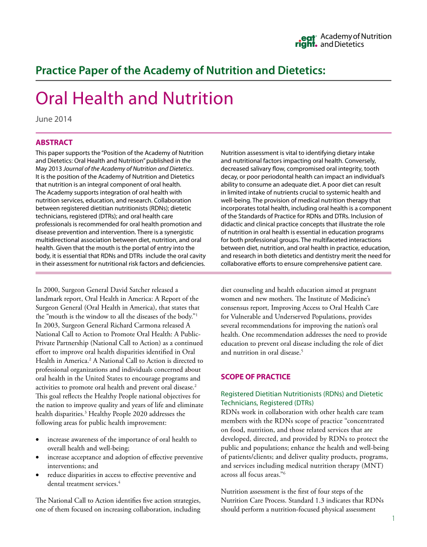 research paper on health and nutrition