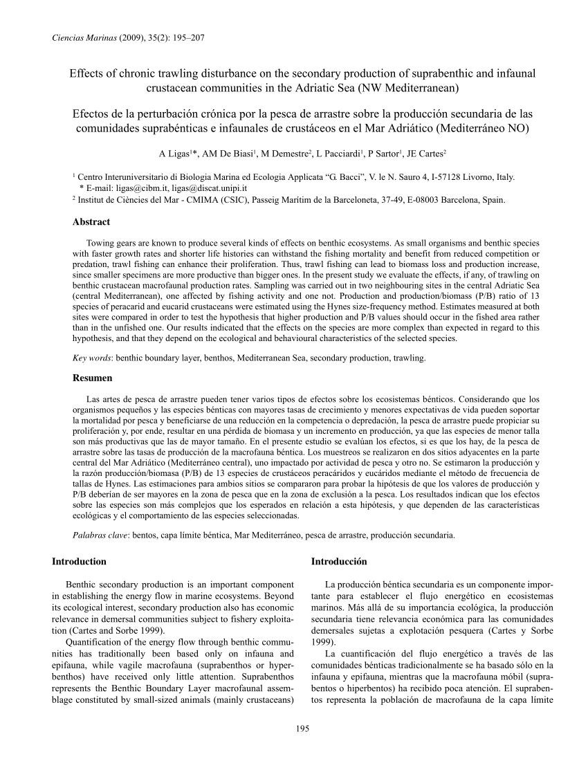 (PDF) Efectos de la perturbación crónica por la pesca de arrastre sobre ...