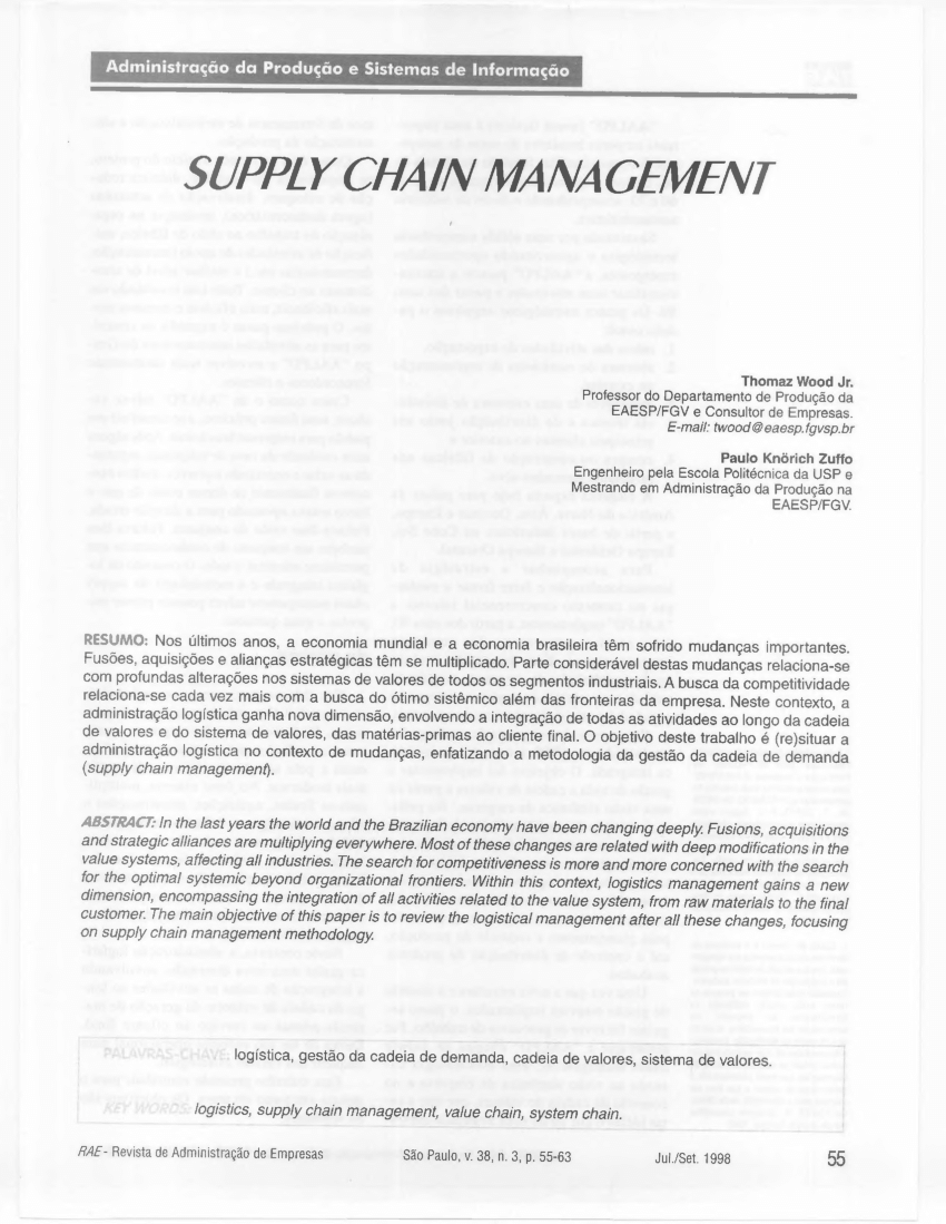 assignment on supply chain management pdf