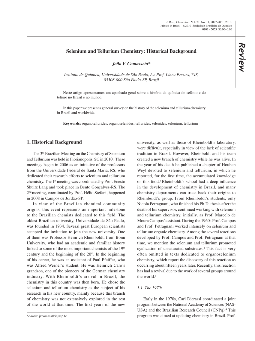 PDF) Selenium and Tellurium Chemistry: Historical Background
