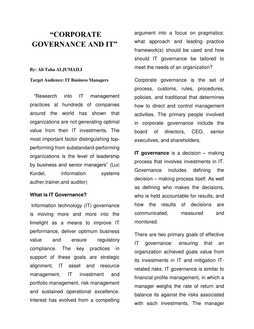 corporate governance dissertation pdf