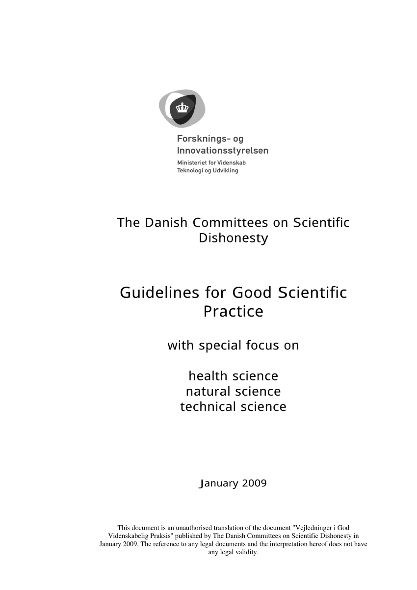 PDF) [New guidelines on good scientific practice]