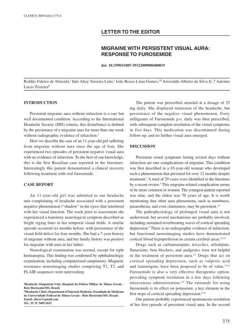 The Visual Aura Rating Scale as an Outcome Predictor for Persistent Visual  Aura Without Infarction