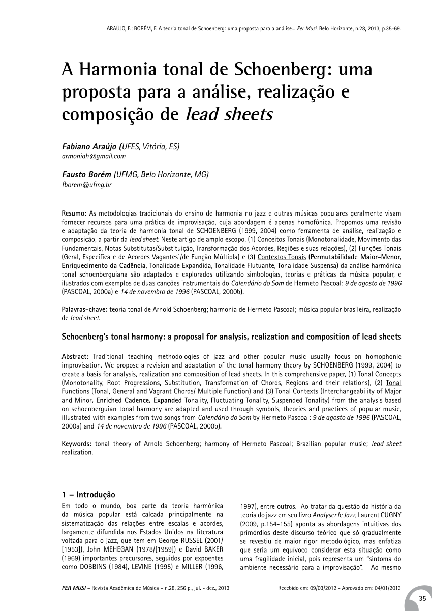 PDF) Schoenberg's Developing Variation on Hermeto Pascoal