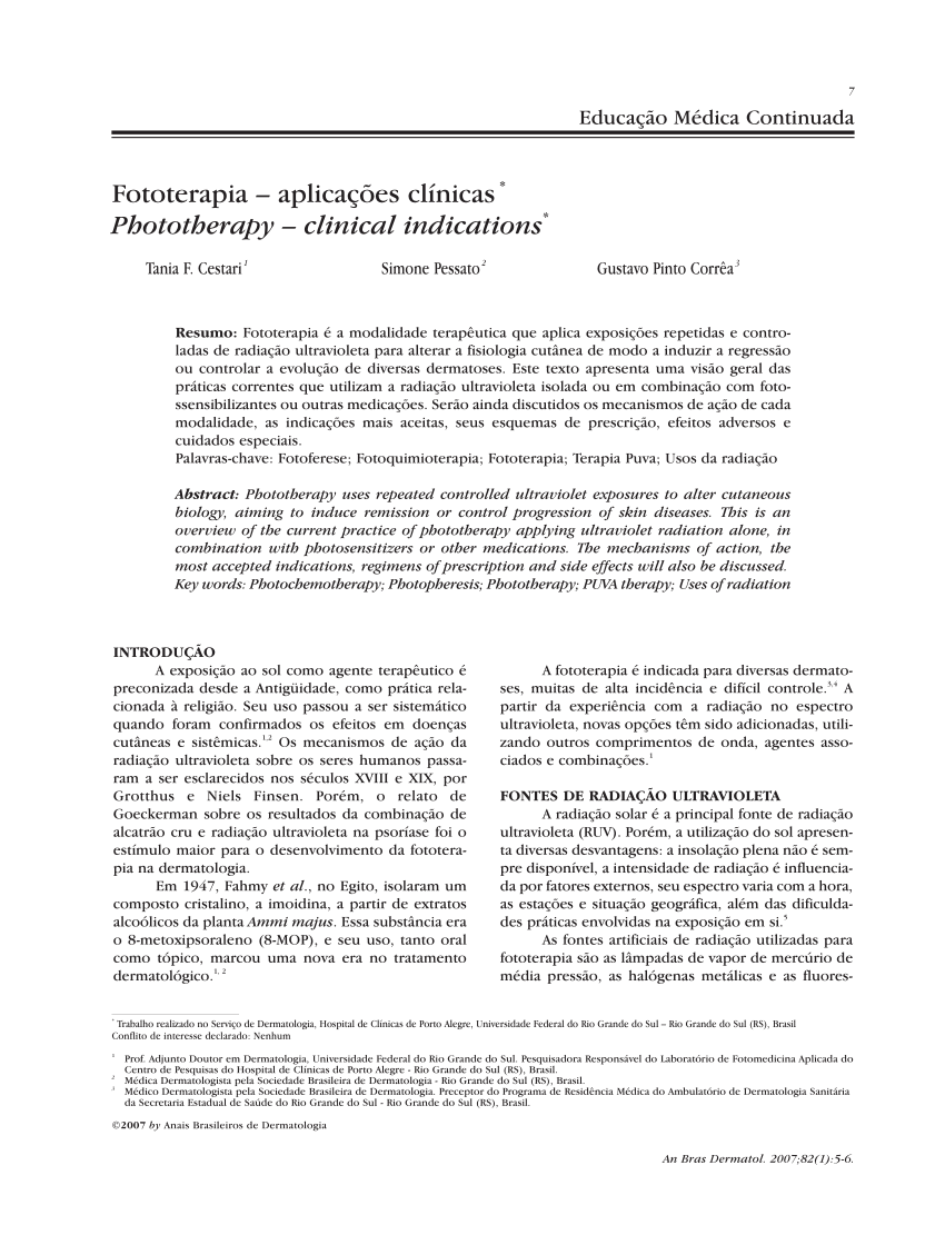 (PDF) Phototherapy clinical indications