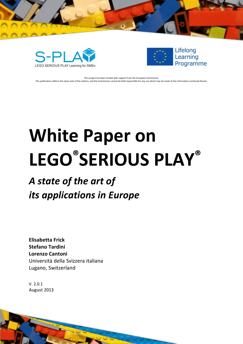 PDF) White Paper on LEGO ® SERIOUS PLAY A state the art of its applications in Europe