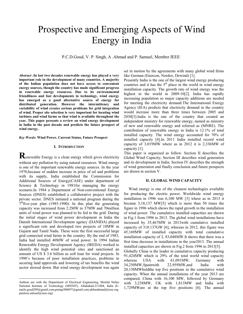 research paper on wind energy in india