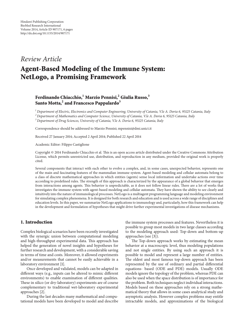 (PDF) Agent Based Modeling of the Immune System: NetLogo a Promising