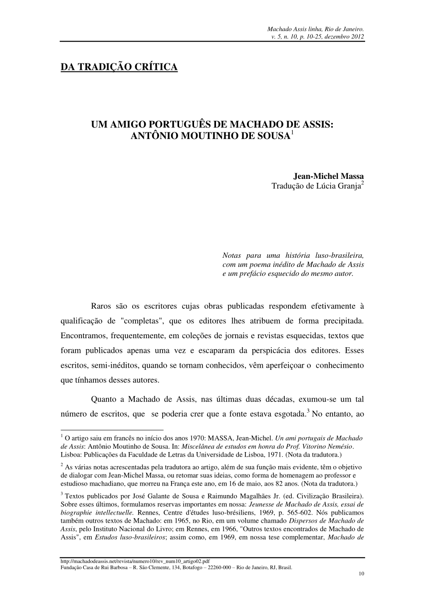 PDF) Machado de Assis Tradutor e Traduzido