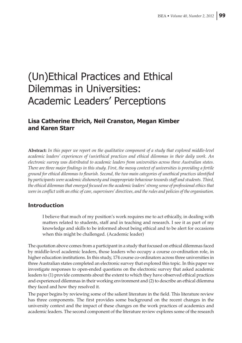 ethical leadership article critique assignment