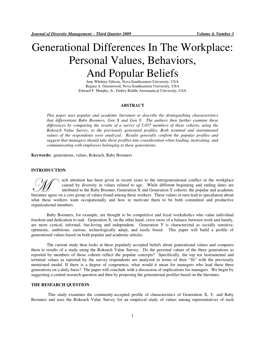 research paper generational differences