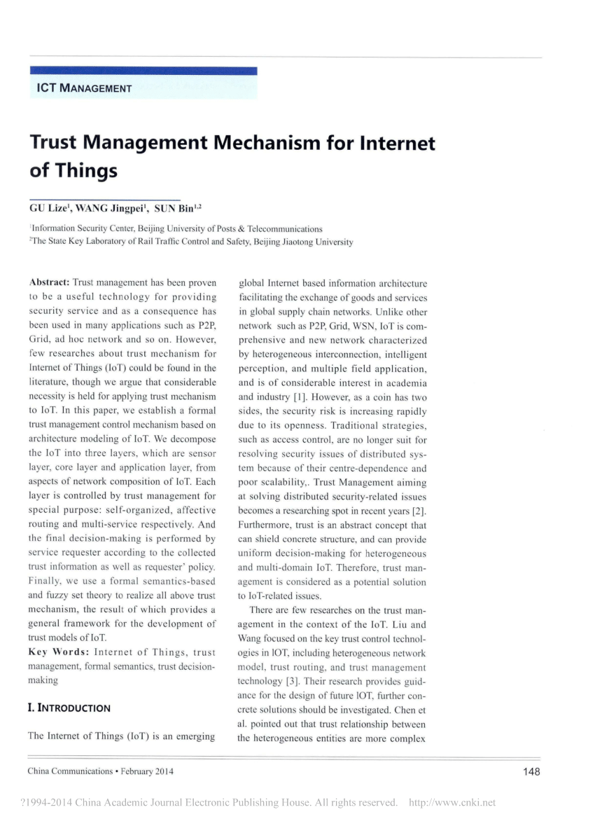 literature review on trust management