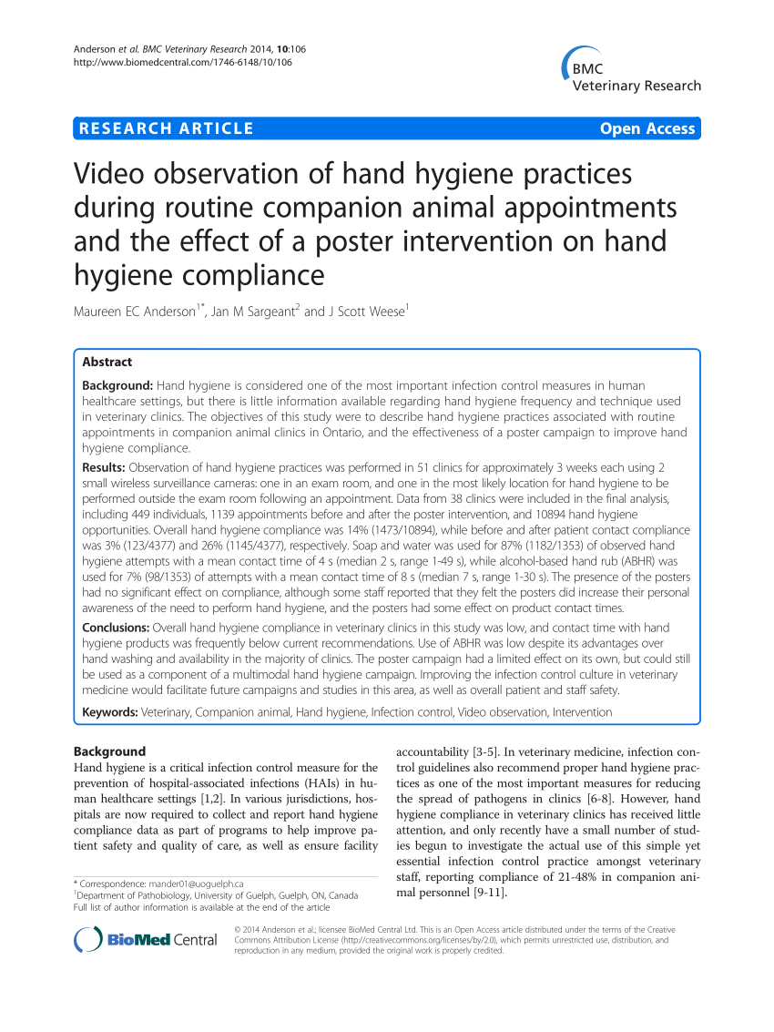 PDF) Video observation of hand hygiene practices during routine ...