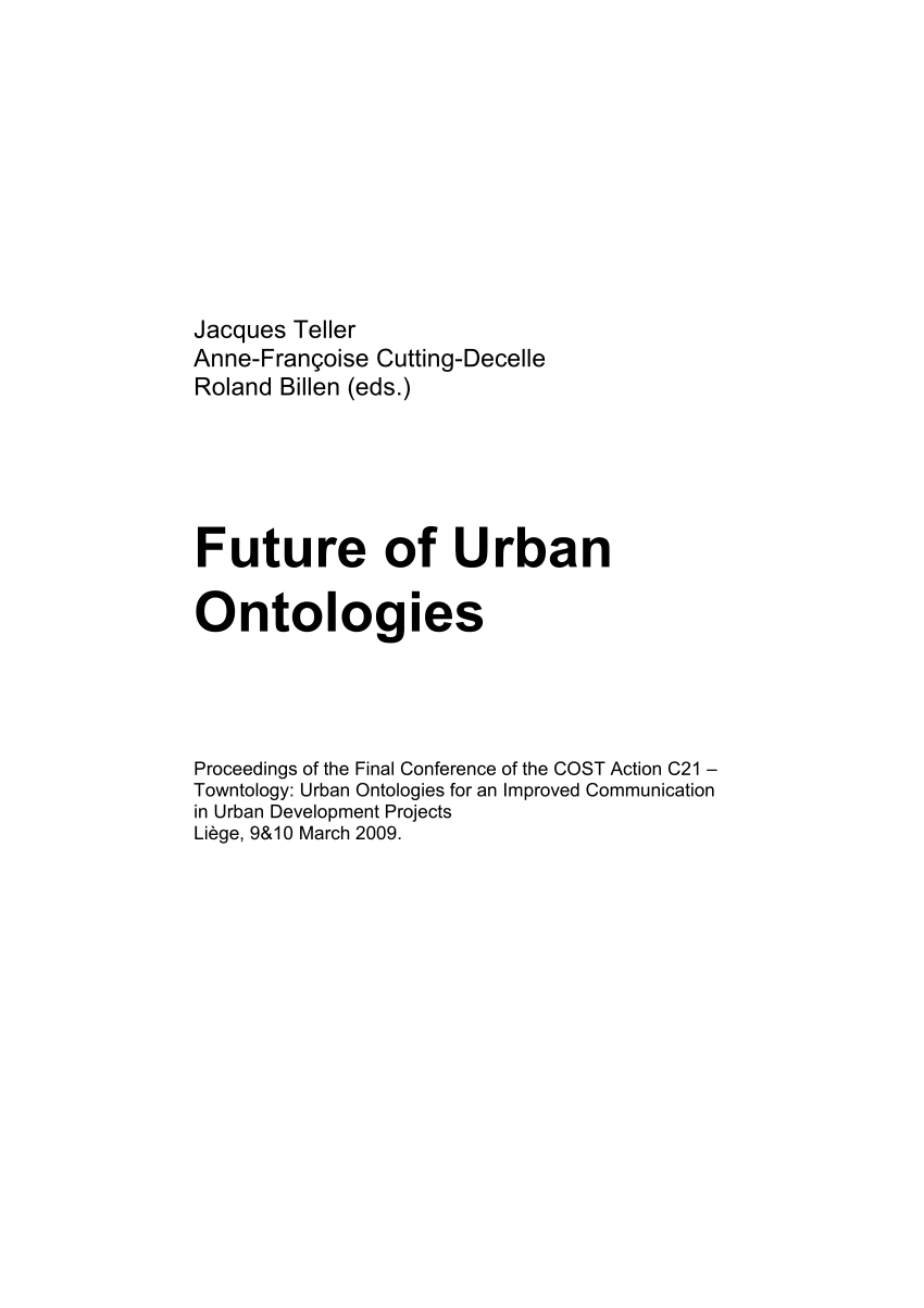 PDF) Urban ontologies for an improved communication in urban ...
