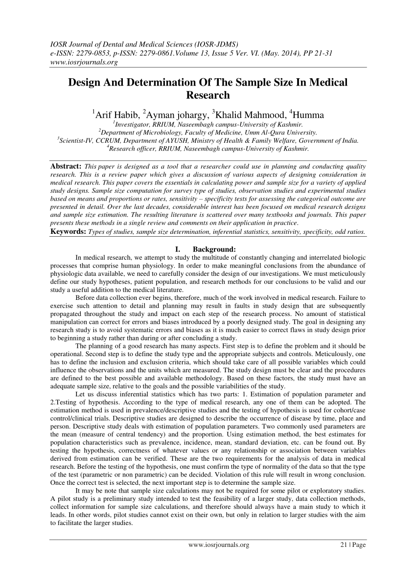health research paper example