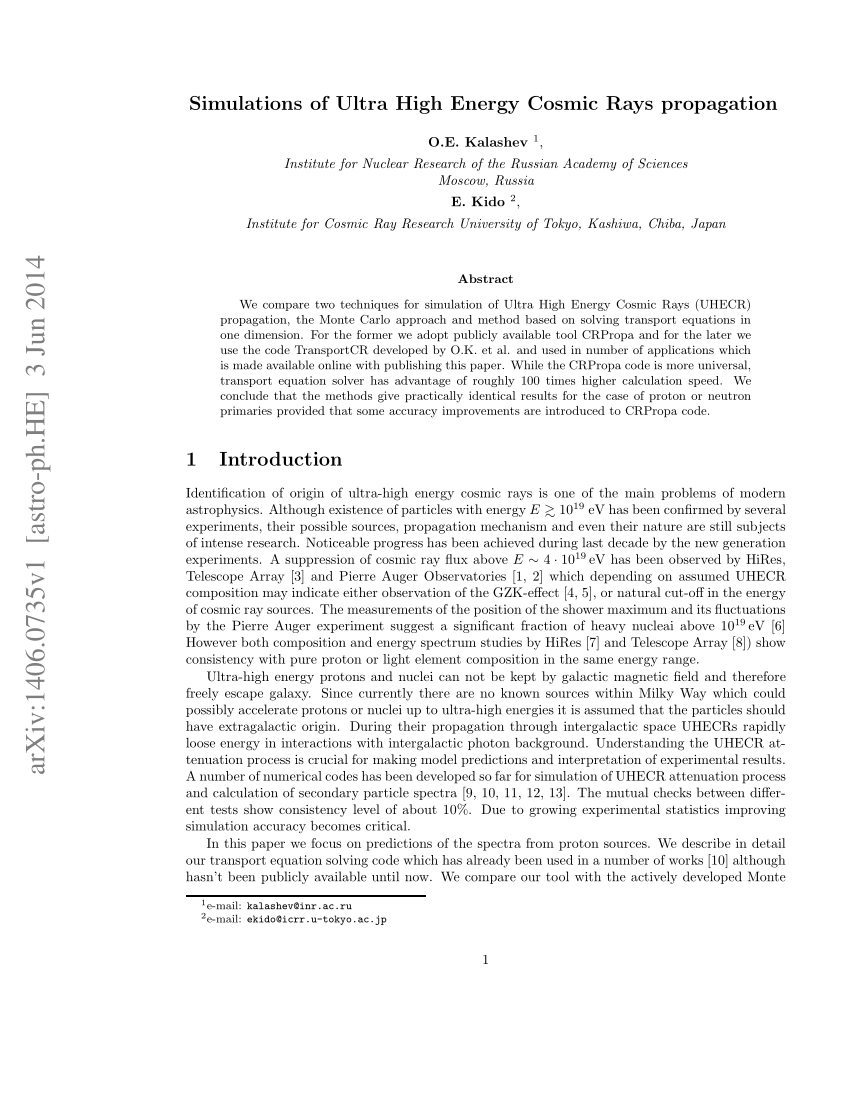 Pdf Simulations Of Ultra High Energy Cosmic Rays Propagation 5435