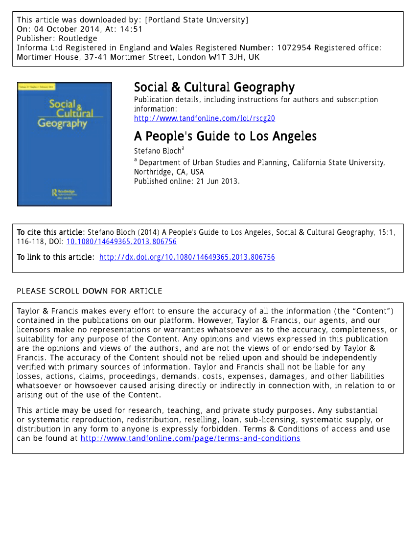 Pdf A Peoples Guide To Los Angeles